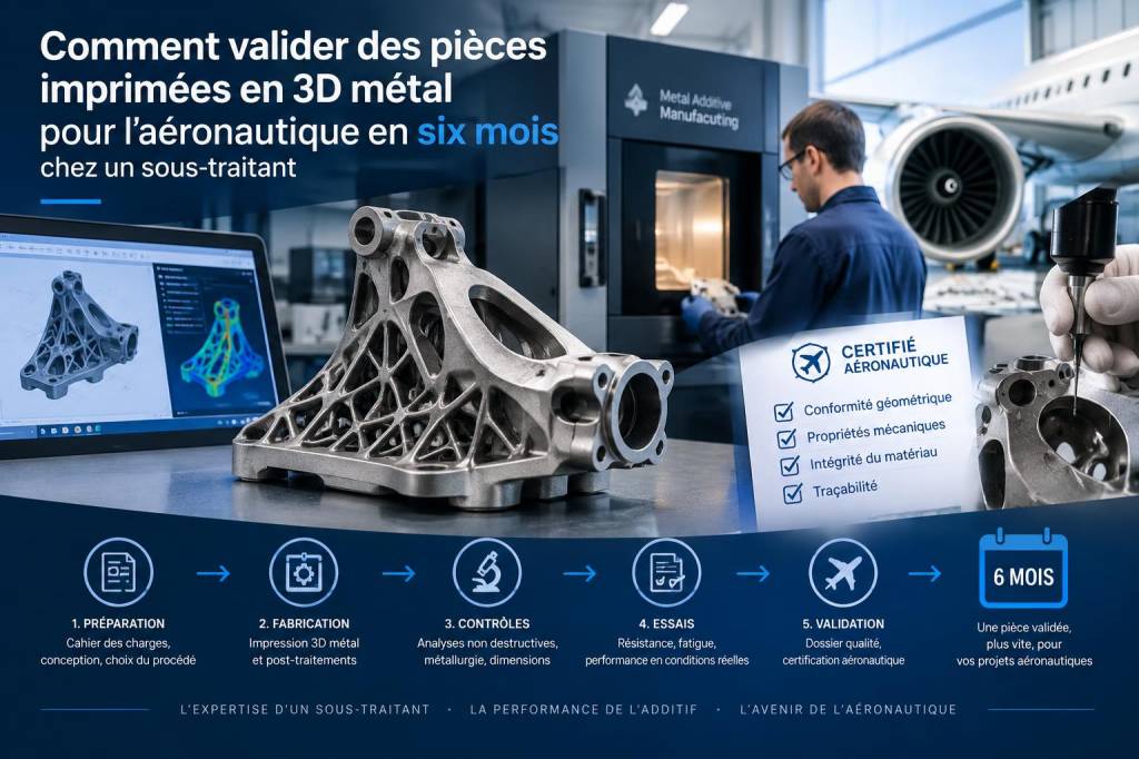 Comment valider des pièces imprimées en 3d métal pour l'aéronautique en six mois chez un sous-traitant